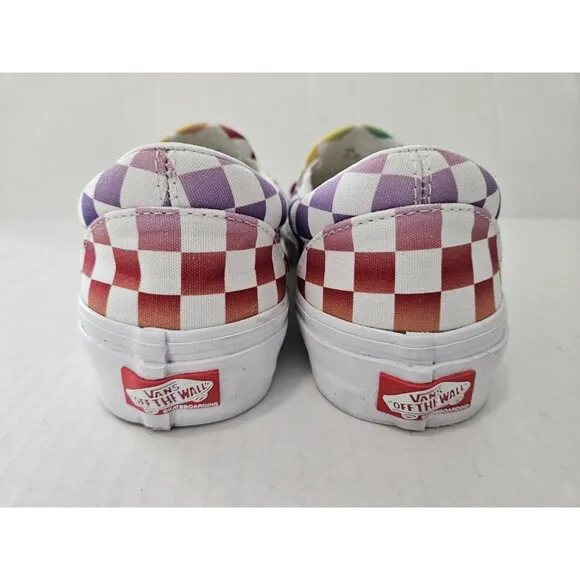 Vans Rainbow Checker SKATEboard Classics CUSTOMS Duracap Popcush M 5.5 W 7.5