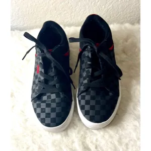 Vans Seldan Checkerboard Lace Up Shoes Skateboard Sneakers Youth Size 4