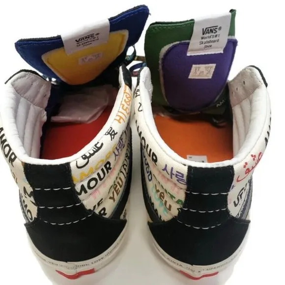 Vans Size Mens 8.5 Womens 10 OFF THE WALL Skateboard Shoes 721545 LOVE AMOR