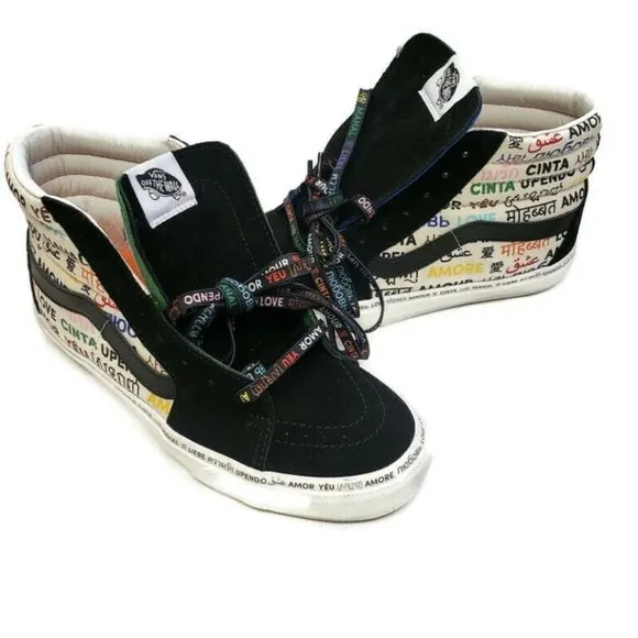 Vans Size Mens 8.5 Womens 10 OFF THE WALL Skateboard Shoes 721545 LOVE AMOR