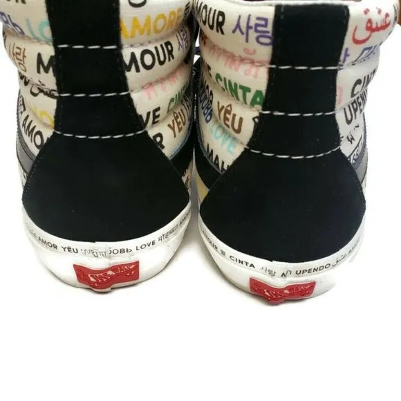 Vans Size Mens 8.5 Womens 10 OFF THE WALL Skateboard Shoes 721545 LOVE AMOR