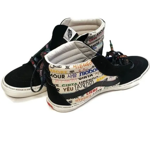 Vans Size Mens 8.5 Womens 10 OFF THE WALL Skateboard Shoes 721545 LOVE AMOR