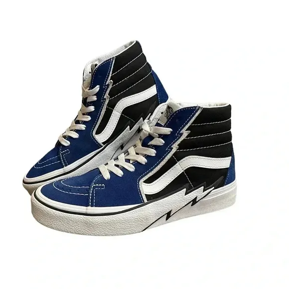 VANS SK8-HI Bolt Hi Tops Skateboard Sneaker Blue Black White Suede Unisex