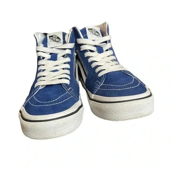 VANS SK8-HI Bolt Hi Tops Skateboard Sneaker Blue Black White Suede Unisex