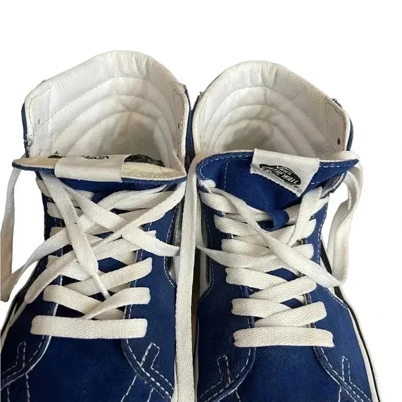 VANS SK8-HI Bolt Hi Tops Skateboard Sneaker Blue Black White Suede Unisex