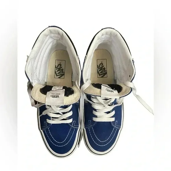 VANS SK8-HI Bolt Hi Tops Skateboard Sneaker Blue Black White Suede Unisex