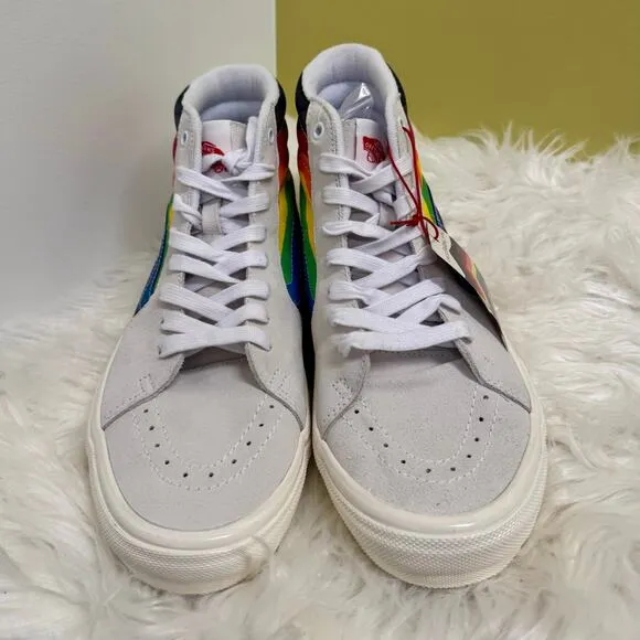 VANS Sk8-Hi Pro Pride Skateboarding High Top Shoes Rainbow Mens Sz 11 Popcush