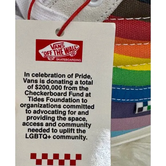 VANS Sk8-Hi Pro Pride Skateboarding High Top Shoes Rainbow Mens Sz 11 Popcush