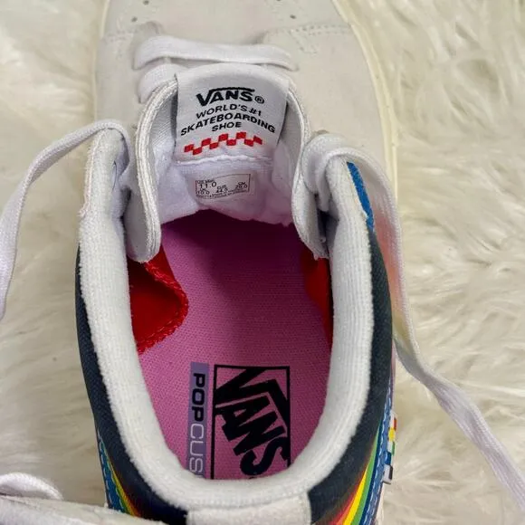 VANS Sk8-Hi Pro Pride Skateboarding High Top Shoes Rainbow Mens Sz 11 Popcush