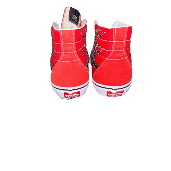 Vans SK8-Hi reflect check flame racin skateboard shoes sneakers Jr's Size 7 NIB