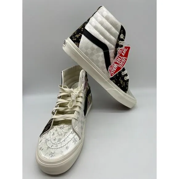 Vans Sk8-Hi Skateboard Shoes Floral Pattern Checks 508731 Men Size 7.5 Womens 9