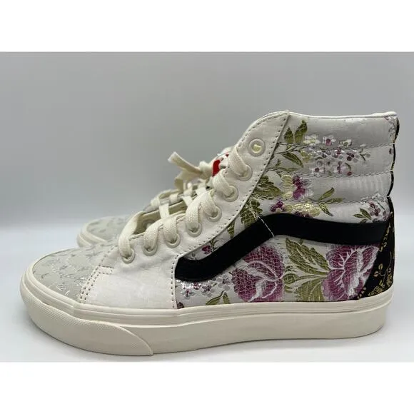 Vans Sk8-Hi Skateboard Shoes Floral Pattern Checks 508731 Men Size 7.5 Womens 9
