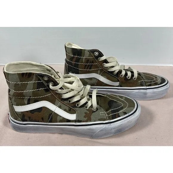 Vans Sk8-Hi tapered washed Camouflage Skateboard Unisex men's size 8.5