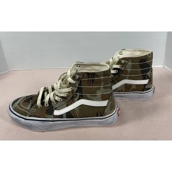Vans Sk8-Hi tapered washed Camouflage Skateboard Unisex men's size 8.5