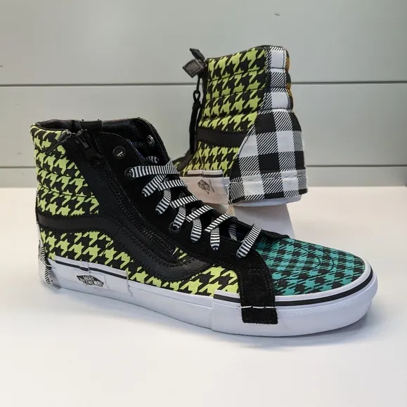 Vans SK8-HI Top What the Buffalo - Multi Plaid Skateboard shoes sneakers sz 11