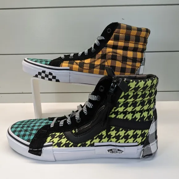 Vans SK8-HI Top What the Buffalo - Multi Plaid Skateboard shoes sneakers sz 11