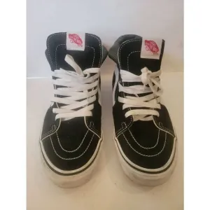Vans Sk8 Hi Men's Black Suede High Top Skateboard Sneaker Shoes Size 9