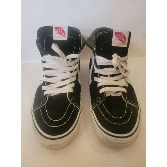 Vans Sk8 Hi Men's Black Suede High Top Skateboard Sneaker Shoes Size 9