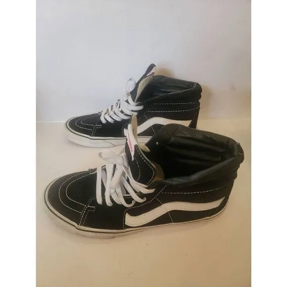 Vans Sk8 Hi Men's Black Suede High Top Skateboard Sneaker Shoes Size 9