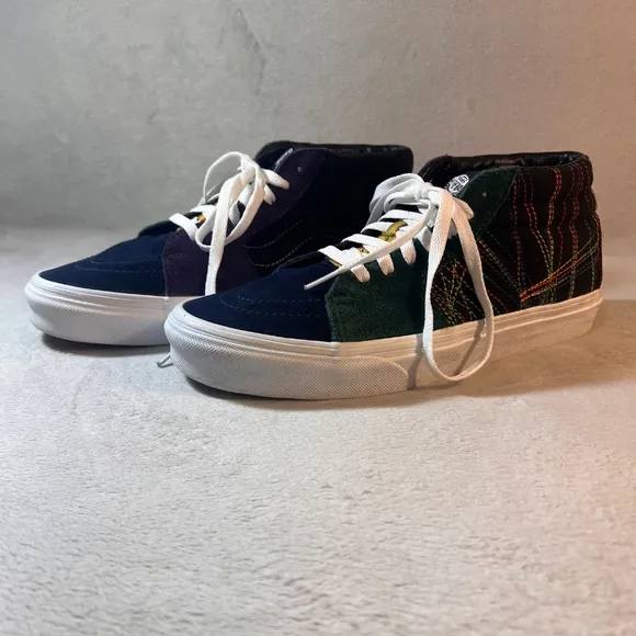 Vans Sk8-Mid Frenzy Dark Rainbow High Tops Skateboard Shoe Size 9 M / 10.5 W
