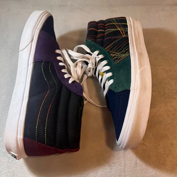 Vans Sk8-Mid Frenzy Dark Rainbow High Tops Skateboard Shoe Size 9 M / 10.5 W