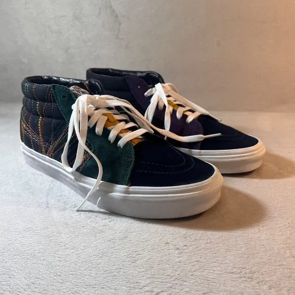 Vans Sk8-Mid Frenzy Dark Rainbow High Tops Skateboard Shoe Size 9 M / 10.5 W