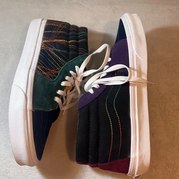 Vans Sk8-Mid Frenzy Dark Rainbow High Tops Skateboard Shoe Size 9 M / 10.5 W