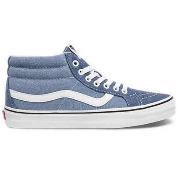 Vans SK8 Skateboard Mid Reissue Shoes Denim 2 Tone MENS 9.5 New Fast Ship