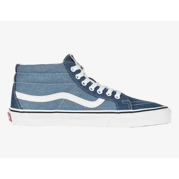 Vans SK8 Skateboard Mid Reissue Shoes Denim 2 Tone MENS 9.5 New Fast Ship