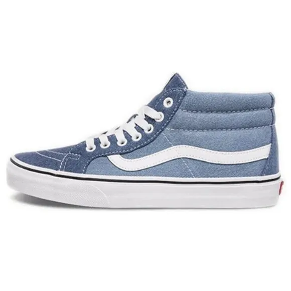 Vans SK8 Skateboard Mid Reissue Shoes Denim 2 Tone MENS 9.5 New Fast Ship