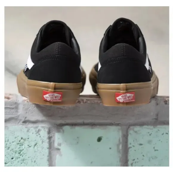 Vans Skate Old Skool Pro Suede Skateboard Shoes Black/Gum - M 6.5 - W 8