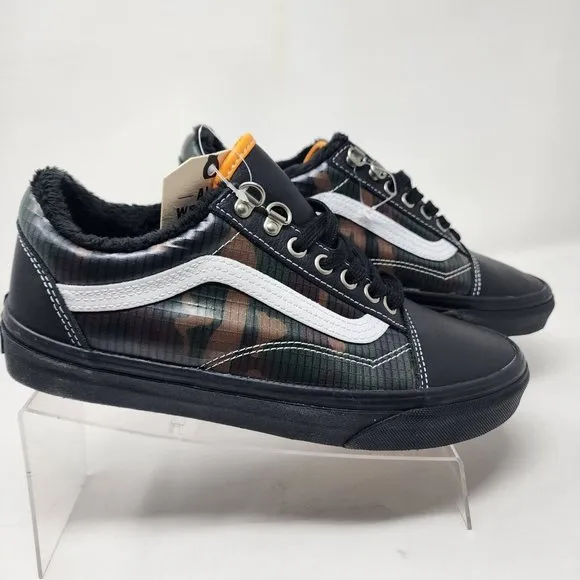 Vans Skateboard Shoes Mens 7.5 Womens 9 Black Camo Old Skool MTE All Weather