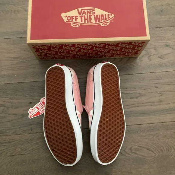 Vans Skater Pink and White Canvas Checkered Board Sneakers Tennis Shoes