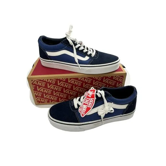 Vans Sneakers Mens 8 Ward Skateboard Skate Shoes Navy Low Top Canvas NIB