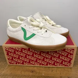 Vans Sport Low Shoes Women 9 Marshmallow Suede Green Gum Skateboard Sneakers NEW
