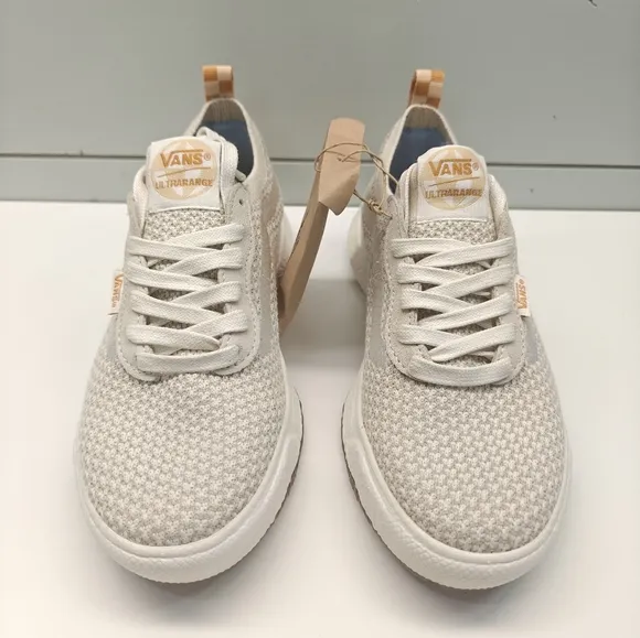 Vans UltraRange VR3 Vintage White Skateboard Beige Knit Sneakers Women's 7