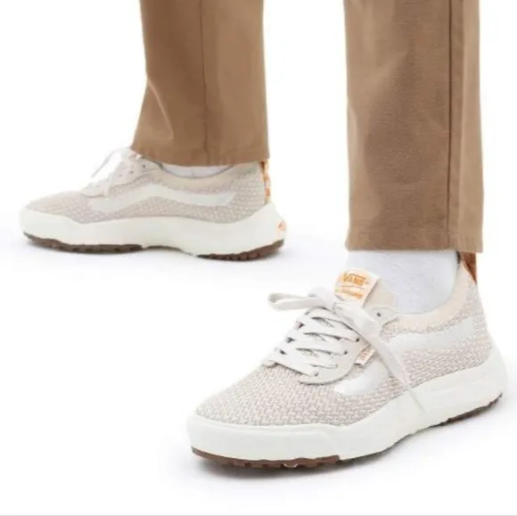 Vans UltraRange VR3 Vintage White Skateboard Beige Knit Sneakers Women's 7