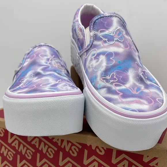 Vans WMNS Purple Platform Sneakers Classic Slip-OnButterfly DreamsVN0A7Q5RKPL