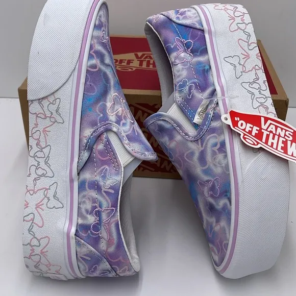 Vans WMNS Purple Platform Sneakers Classic Slip-OnButterfly DreamsVN0A7Q5RKPL