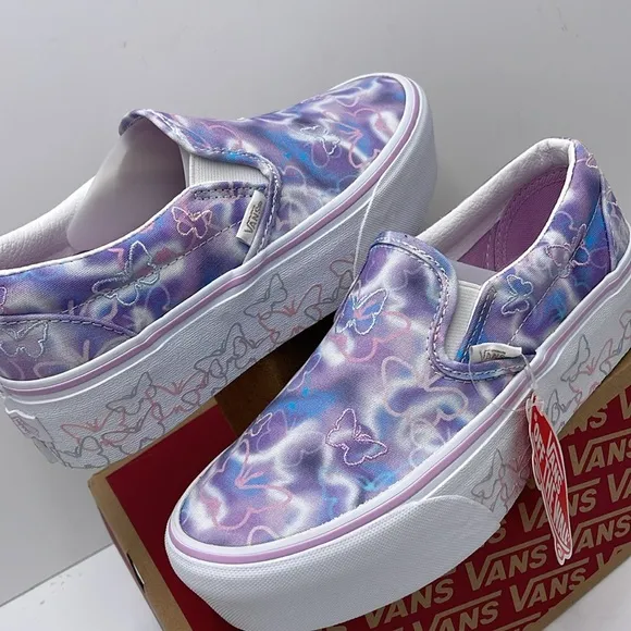 Vans WMNS Purple Platform Sneakers Classic Slip-OnButterfly DreamsVN0A7Q5RKPL