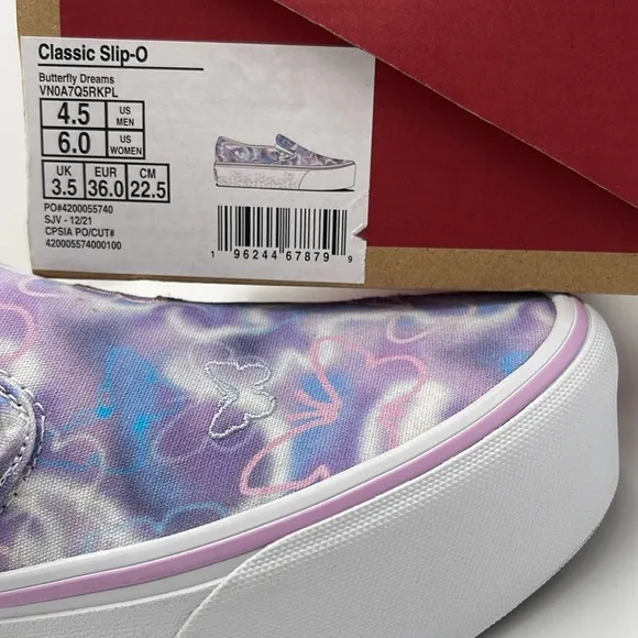 Vans WMNS Purple Platform Sneakers Classic Slip-OnButterfly DreamsVN0A7Q5RKPL