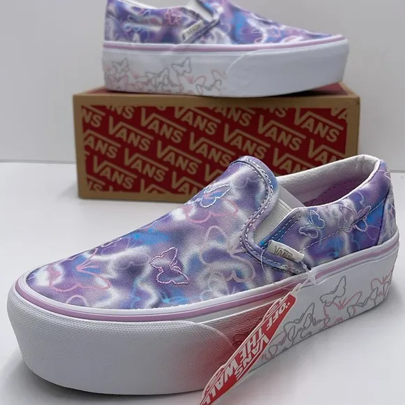 Vans WMNS Purple Platform Sneakers Classic Slip-OnButterfly DreamsVN0A7Q5RKPL