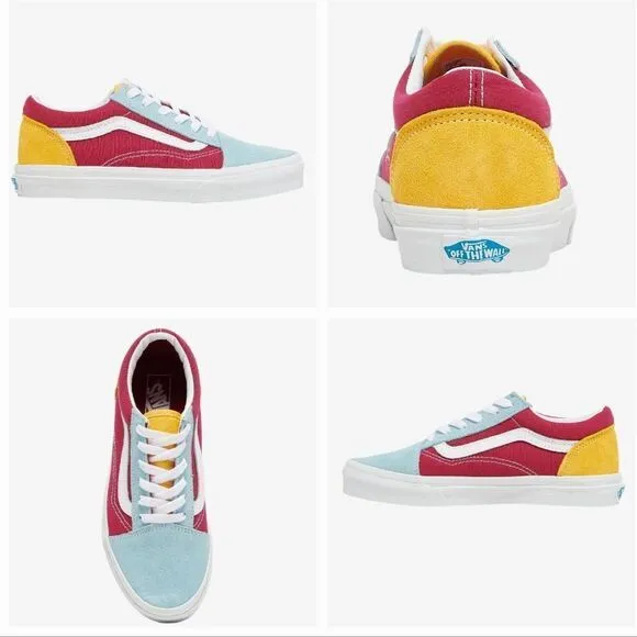 Vans Old Skool Classic Retro Rainbow Multi Color Skate Shoes Size 13