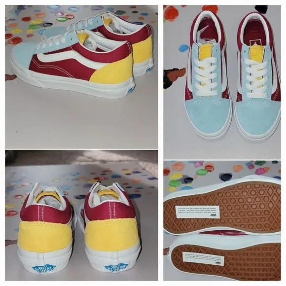 Vans Old Skool Classic Retro Rainbow Multi Color Skate Shoes Size 13