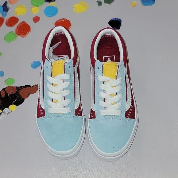 Vans Old Skool Classic Retro Rainbow Multi Color Skate Shoes Size 13