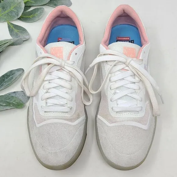 VANS Skate AVE Pro White Powder Pink Ice Bottom Shoes Men's 6.5 Women's 8