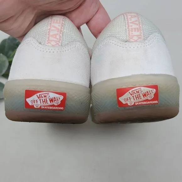 VANS Skate AVE Pro White Powder Pink Ice Bottom Shoes Men's 6.5 Women's 8