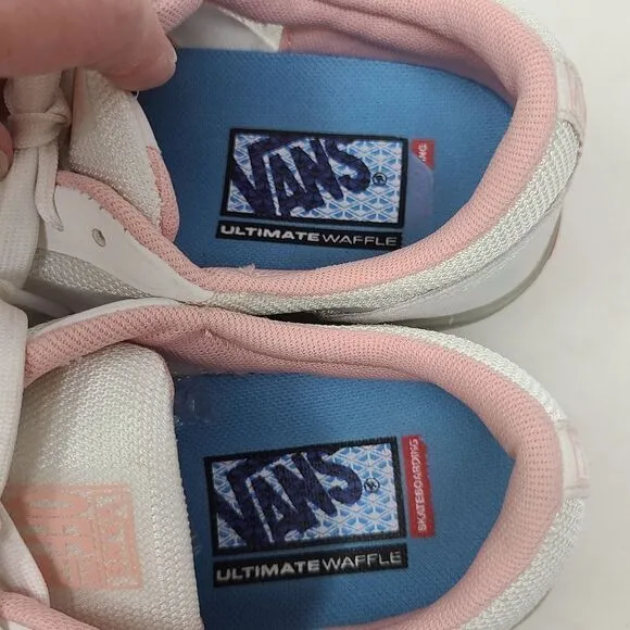 VANS Skate AVE Pro White Powder Pink Ice Bottom Shoes Men's 6.5 Women's 8