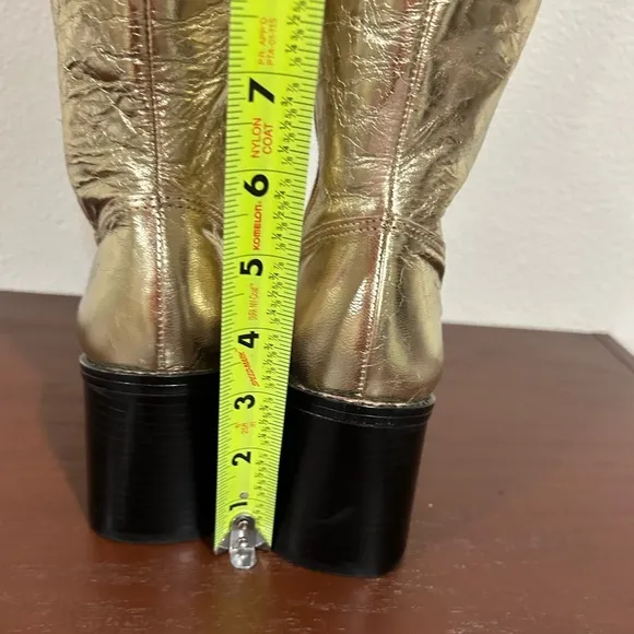 Vince Camuto Sangeti Metallic Gold Knee High Boots Shoes Women's Size 6