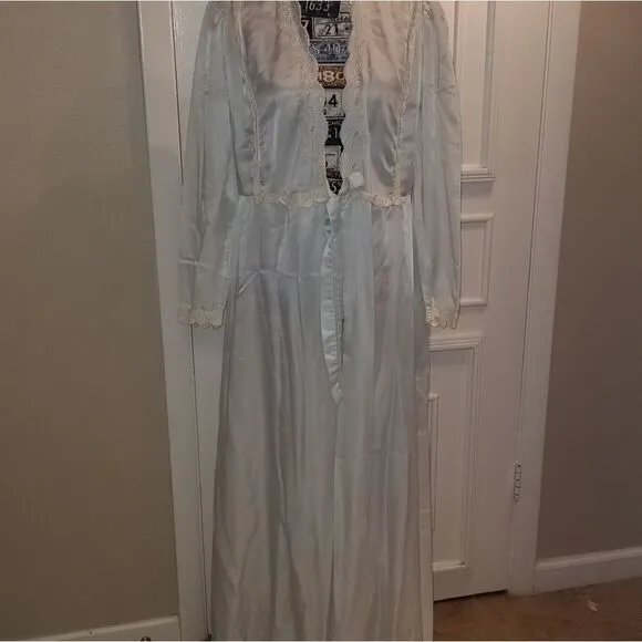 Vintage Christian Dior night gown ligth blue from the 70's